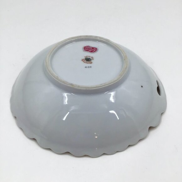 VTG Lefton Candy Dish Hand Painted Trinket Mid-Century Modern MCM Pink Red Gift - Picture 7 of 8